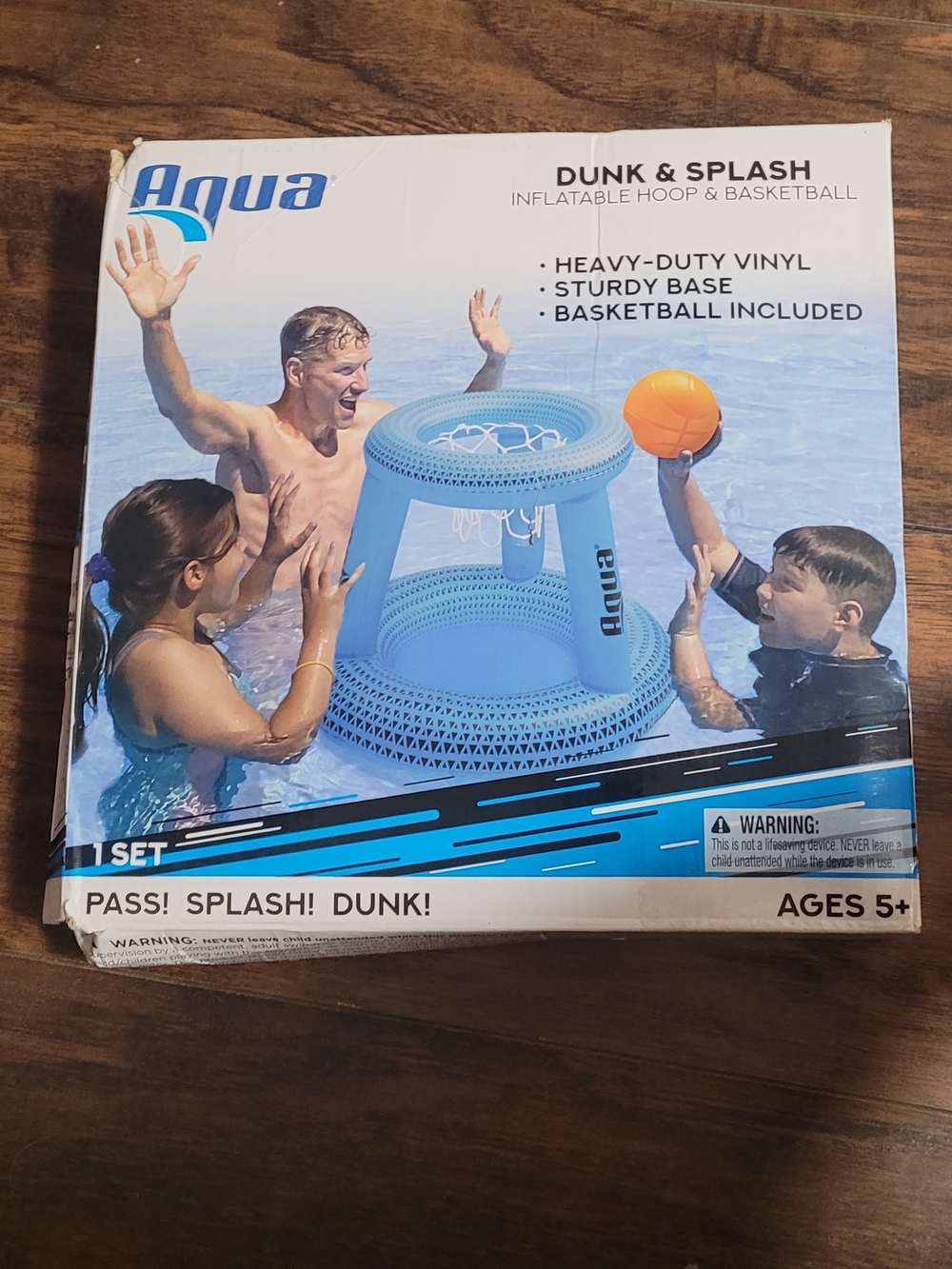 Aqua Dunk & Splash Inflatable Pool Basketball Set - Blue & Orange